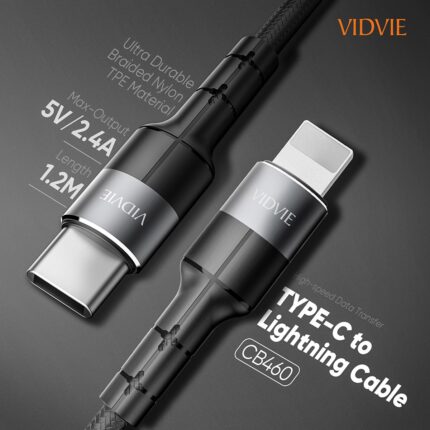 CABLE TYPE C TO LIGHTNING VIDVIE CB460 - Campus Informatique