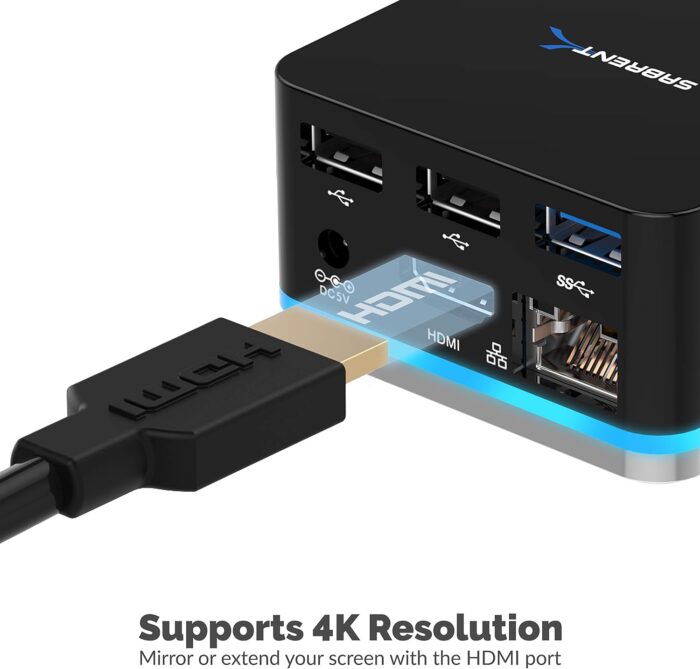 HUB USB TYPE C SABRENT DOCKING STATION USB 3.0 LAN HDMI 2