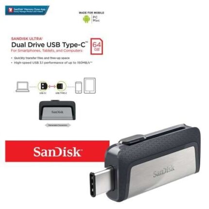 SANDISK ULTRA DUAL DRIVE USB TYPE-C 64GO - Campus Informatique