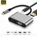 ADAPTATEUR TYPE C TO VGA & HDMI 4K - Campus Informatique