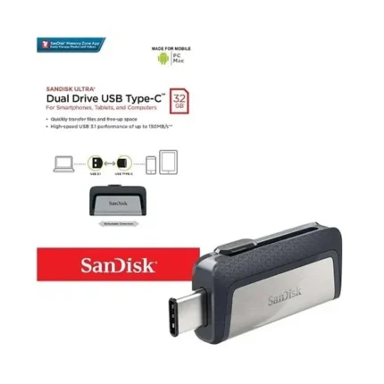 SANDISK ULTRA DUAL DRIVE USB TYPE-C 32GO - Campus Informatique