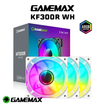 PACK 3 VENTILO GAMEMAX KF300R ARGB WH