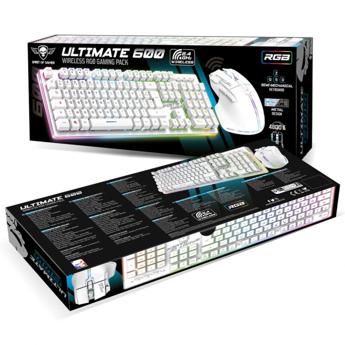 PACK SPIRIT OF GAMER ULTIMATE 600 RGB WHITE - Campus Informatique