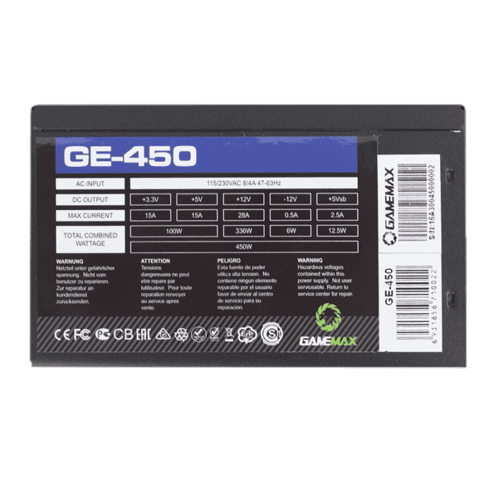 GAMEMAX 450W GE450