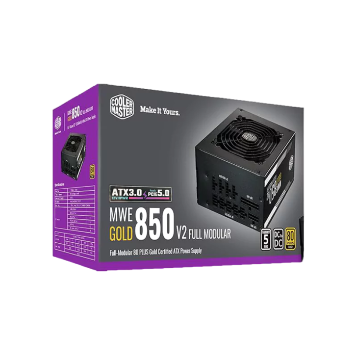 COOLER MASTER MWE 850W V2 80PLUS GOLD FULL MODULAIRE ATX 3.0 PCIE 5.0