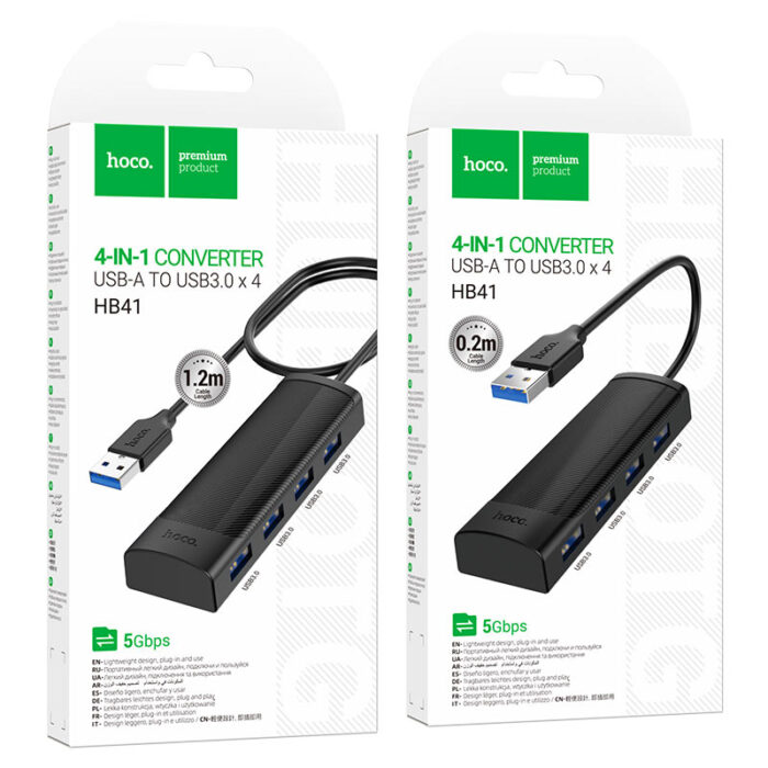 HUB USB HOCO HB41 USB-A TO USB3.0 X 4 – Image 1