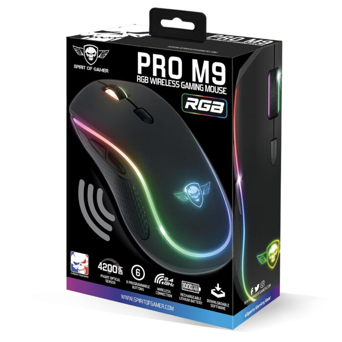 SOURIS SPIRIT OF GAMER PRO M9 RGB WIRELESS