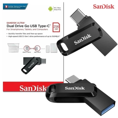 FLASH DISQUE SANDISK ULTRA DUAL DRIVE GO USB TYPE C 256GO