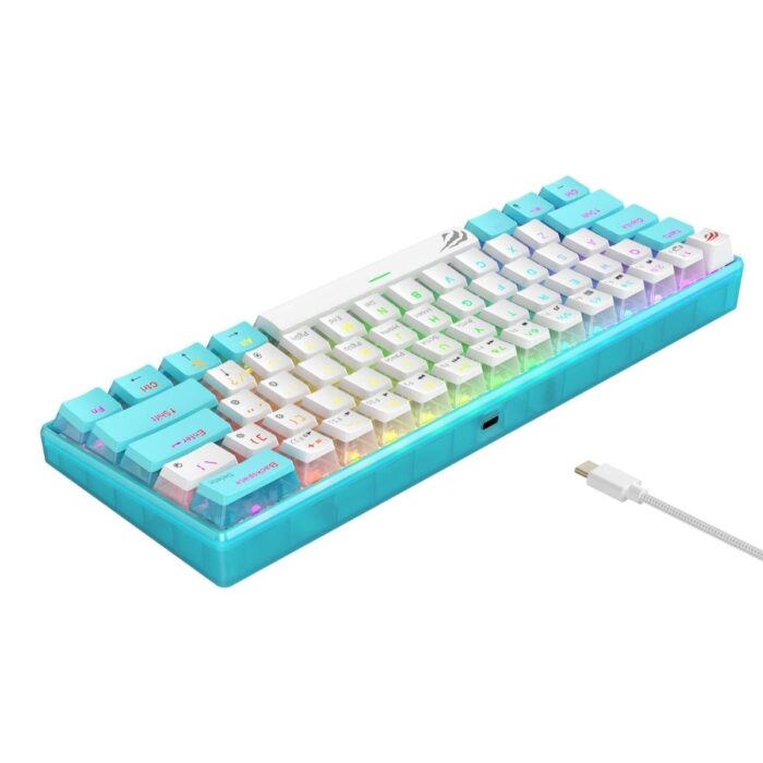 CLAVIER HAVIT GAMENOTE KB903L MECANIQUE RED SWITCH BLUE WHITE – Image 2