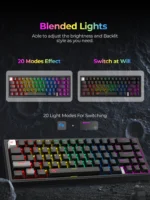 CLAVIER HAVIT GAMENOTE KB874L MECANIQUE 75% RED SWITCH RGB – Image 7