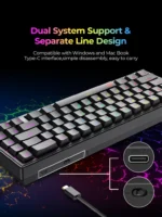 CLAVIER HAVIT GAMENOTE KB874L MECANIQUE 75% RED SWITCH RGB – Image 5