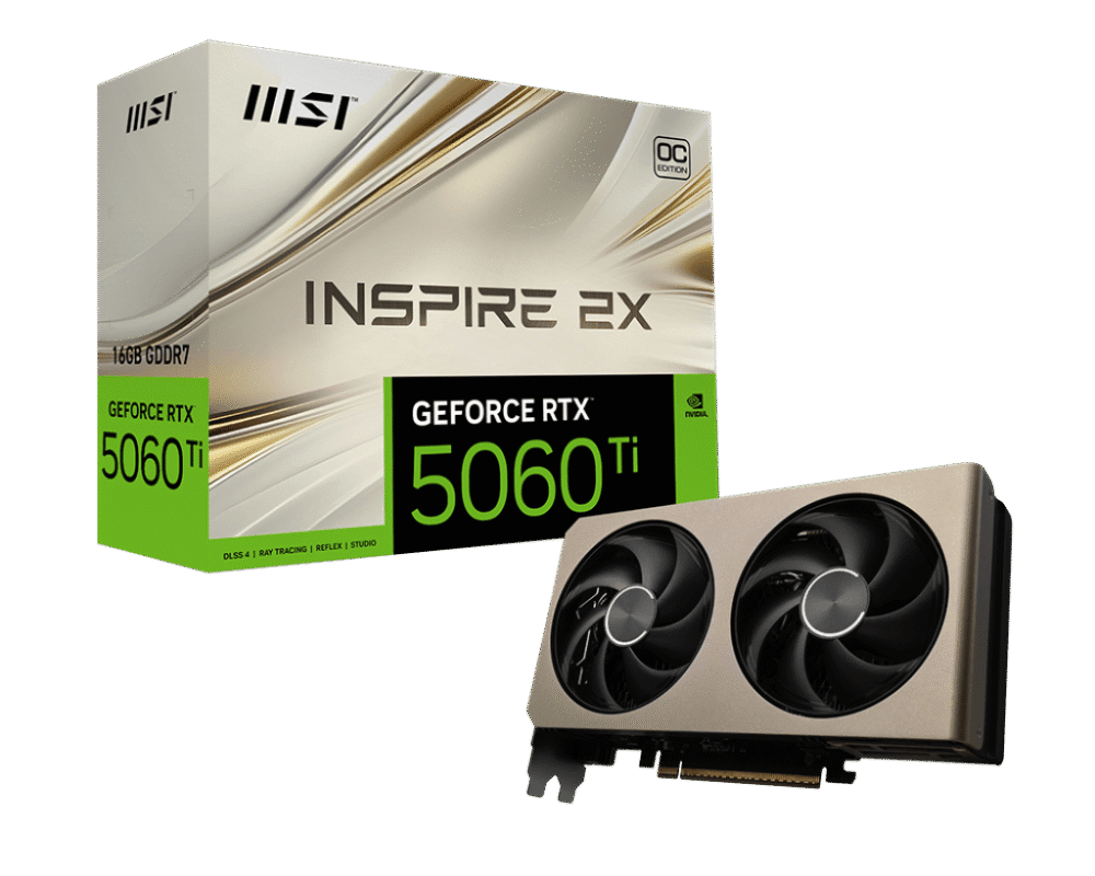 MSI RTX 5060 TI INSPIRE 2X OC 16GO