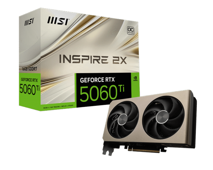 MSI RTX 5060 TI INSPIRE 2X OC 16GO