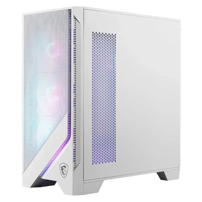 msi mag forge 320r airflow tempered glass midtower atx case white ac77194 60068